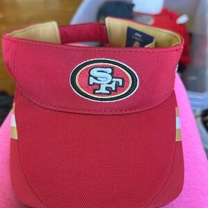 Sports Fan SF 49ers Red Sports Visor w Team Logo Adjustable